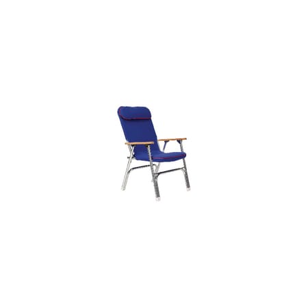 Canvas Folding Chair Blue With Red Trim